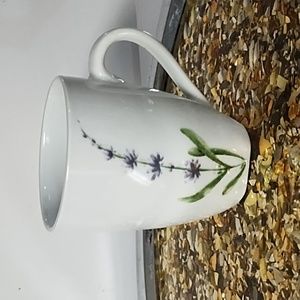 Beautiful Tall Teacup mug coffee Purple Flowers